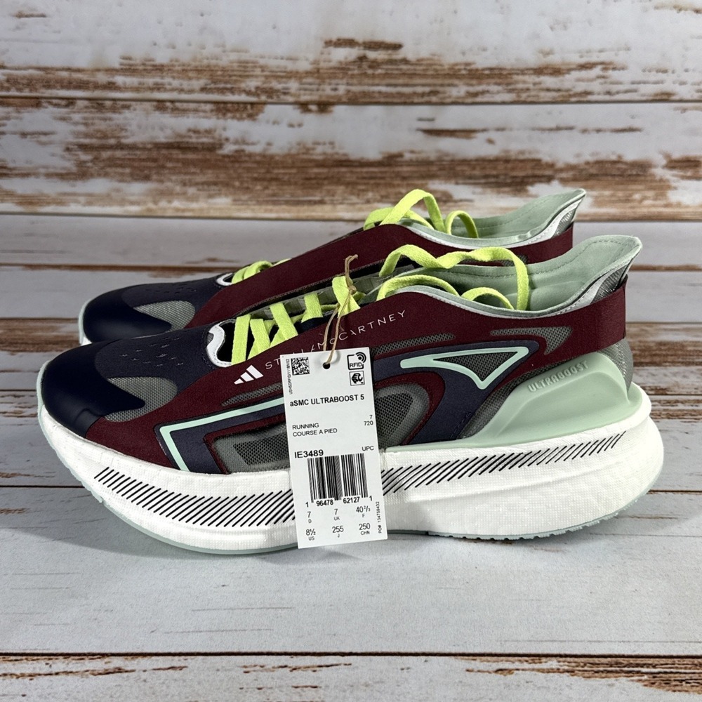 Stella McCartney x Adidas Navy Mint Maroon Neon Yellow Sneakers - Picture 3 of 10